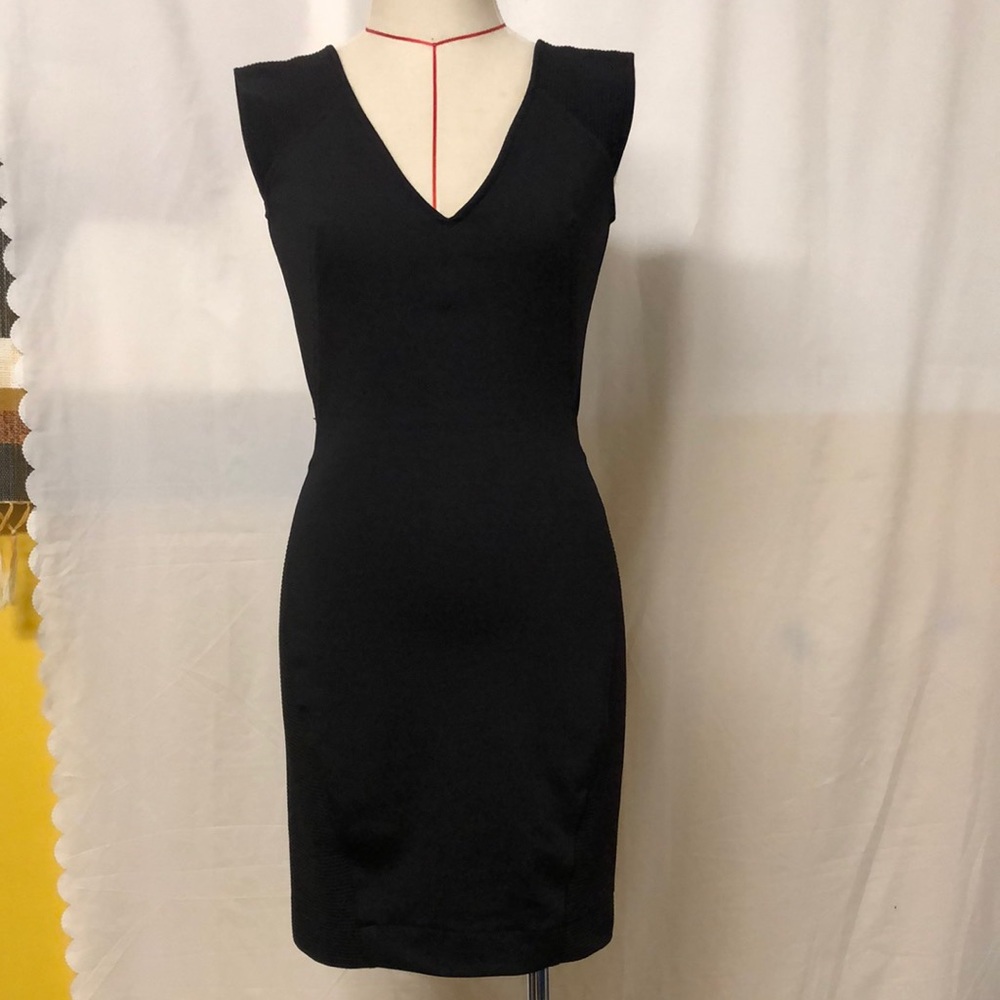 French Connection- Form Fitting Black Dress- Size 6